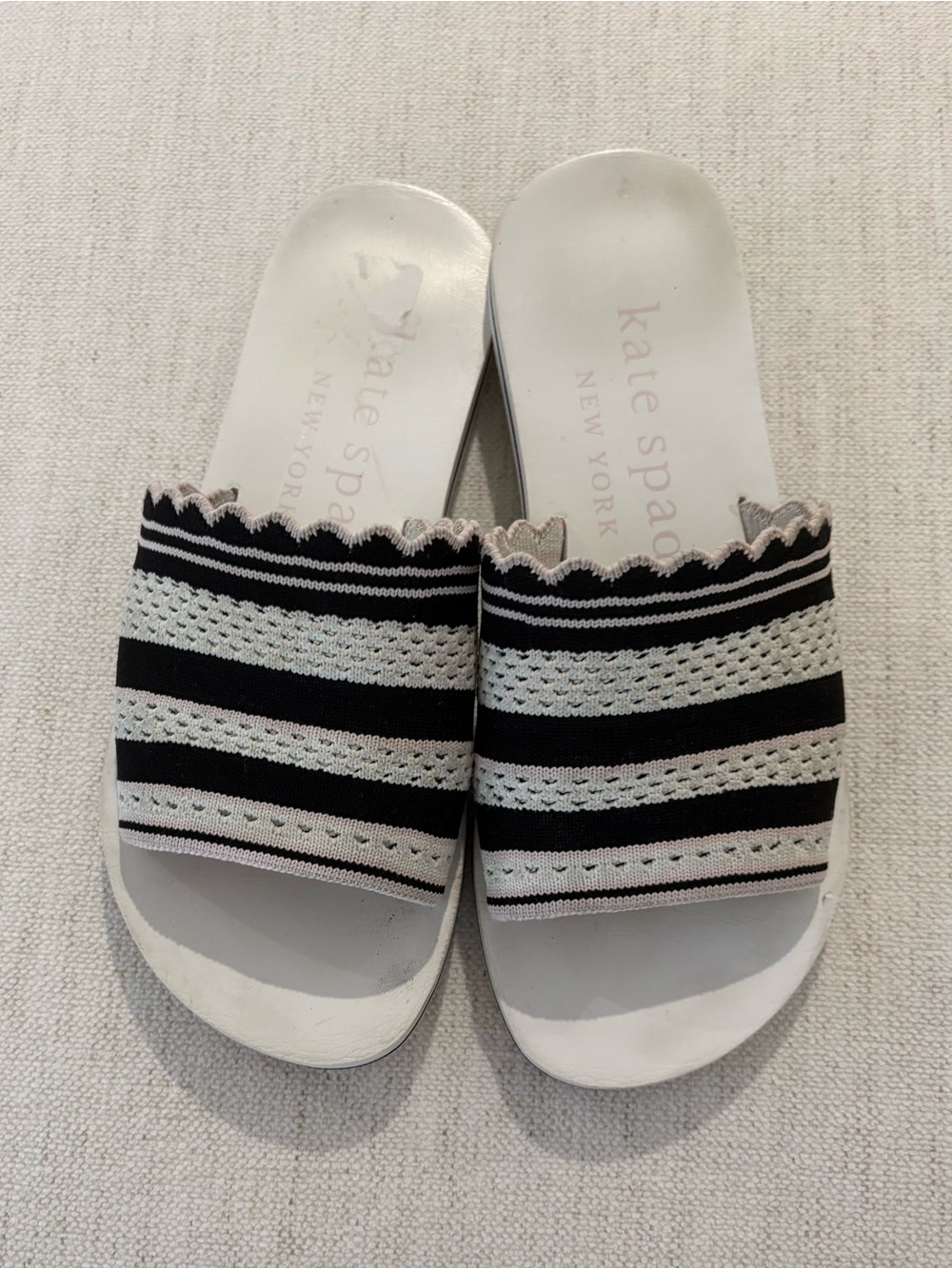 Kate Spade NY Festival Slide
Sandal White Black Pink Fabric
Shoes Sz 7 - Picture 3 of 5